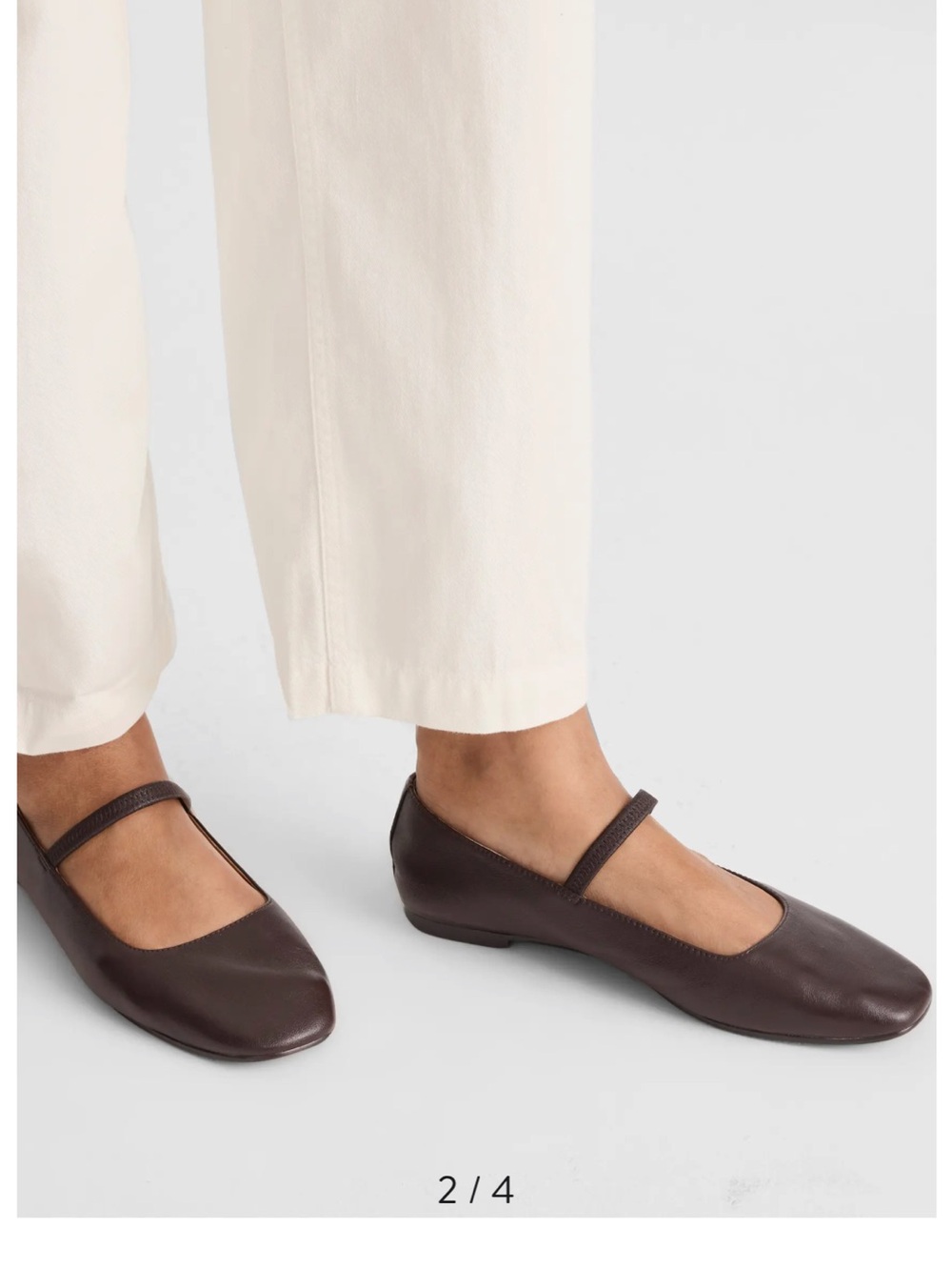 NWOB Madewell Greta Ballet Flat Coffee Bean Leather Mary Jane NX041 - Picture 2 of 11